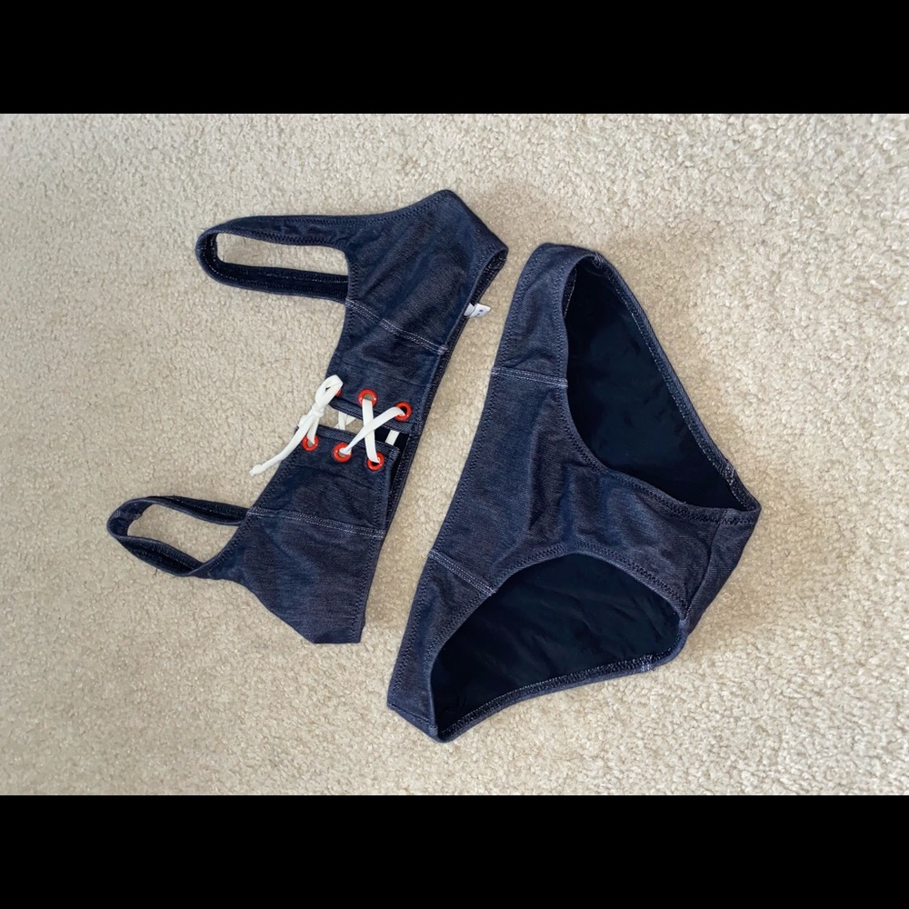 Solid & striped size small bikini